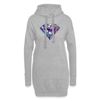 Diamant - Sweat-shirt à capuche long Femme - gris chiné - Devant