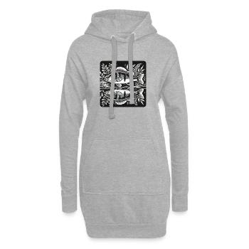 Conception de la silhouette d'un pêcheur à la - Sweat-shirt à capuche long Femme - gris chiné - Devant