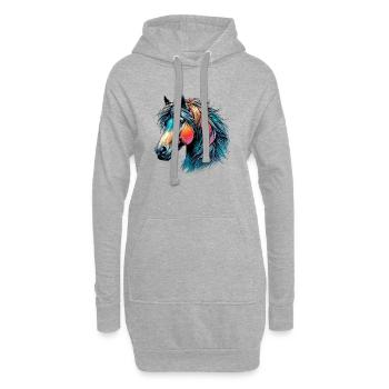 Cheval - Sweat-shirt à capuche long Femme - gris chiné - Devant