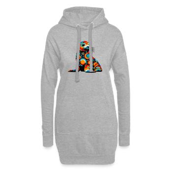 Phoque - Sweat-shirt à capuche long Femme - gris chiné - Devant