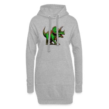 Dinosaurier - Hoodie-Kleid - Grau meliert - Vorne
