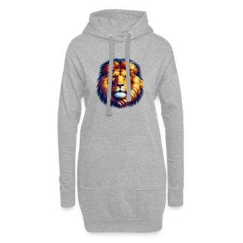 Lion - Sweat-shirt à capuche long Femme - gris chiné - Devant