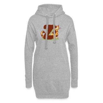 Lettre Z Cat - Sweat-shirt à capuche long Femme - gris chiné - Devant