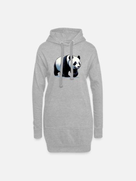 Panda - Hoodie-Kleid - Grau meliert