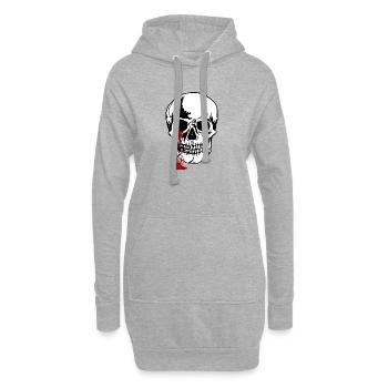 Tête de mort - Sweat-shirt à capuche long Femme - gris chiné - Devant