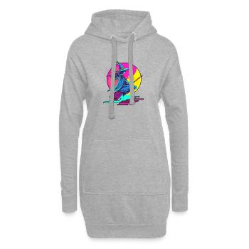 Hexe Hexen Halloween 90s Vaporwave - Hoodie-Kleid - Grau meliert - Vorne