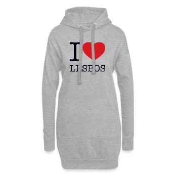 I LOVE LESBOS - Hoodie Dress - heather grey - Front