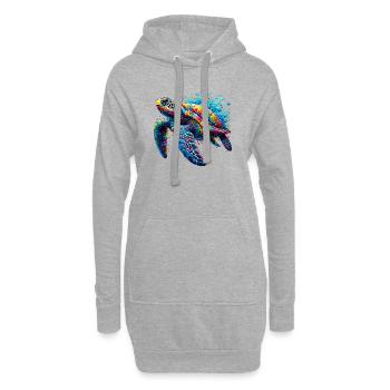 Schildkröte - Hoodie-Kleid - Grau meliert - Vorne