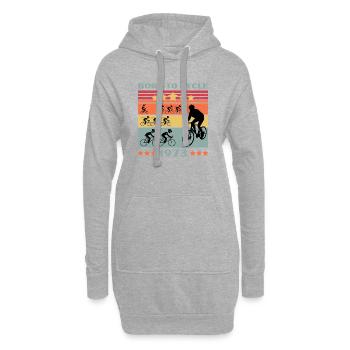 Passion vélo Born to Cycle 1973 - Sweat-shirt à capuche long Femme - gris chiné - Devant