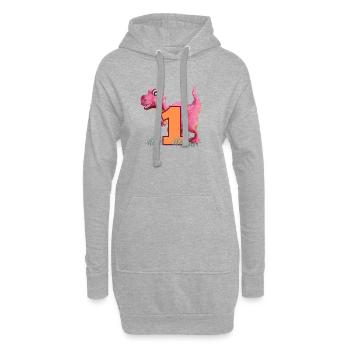 Nr.1 Dino - Hoodie-Kleid - Grau meliert - Vorne
