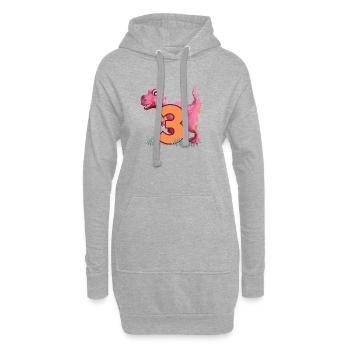 Nr.3 Dino - Hoodie-Kleid - Grau meliert - Vorne