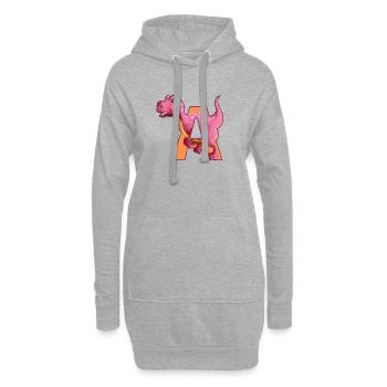 A - DINOSAURE, personnalisable - Sweat-shirt à capuche long Femme - gris chiné - Devant