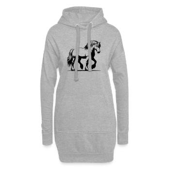 Cheval poney islandais cheval islandais - Sweat-shirt à capuche long Femme - gris chiné - Devant