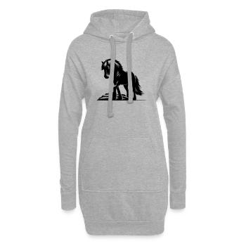 Cheval Islandais Cheval Islandais Poney - Sweat-shirt à capuche long Femme - gris chiné - Devant