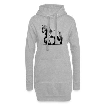 Haflinger de cheval - Sweat-shirt à capuche long Femme - gris chiné - Devant
