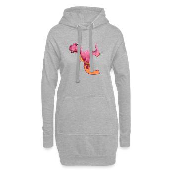 C - DINOSAURE, personnalisable - Sweat-shirt à capuche long Femme - gris chiné - Devant