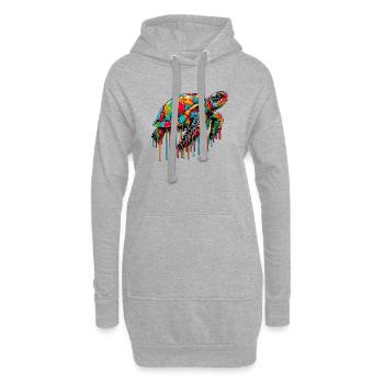 Tortue - Sweat-shirt à capuche long Femme - gris chiné - Devant