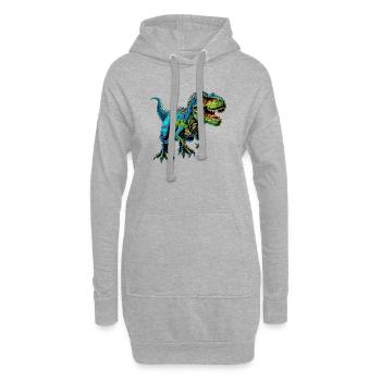 Dinosaurier - Hoodie-Kleid - Grau meliert - Vorne