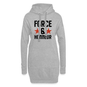 Force et honneur 2 - Sweat-shirt à capuche long Femme - gris chiné - Devant