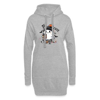 cooler Geist mit Pudelmütze & Pumpkin Spice Latte - Hoodie-Kleid - Grau meliert - Vorne