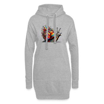 Schnecke - Hoodie-Kleid - Grau meliert - Vorne