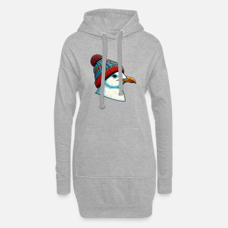 Möwe - Hoodie-Kleid - Grau meliert