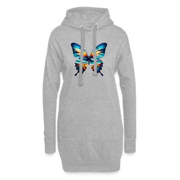 Schmetterling - Hoodie-Kleid - Grau meliert - Vorne