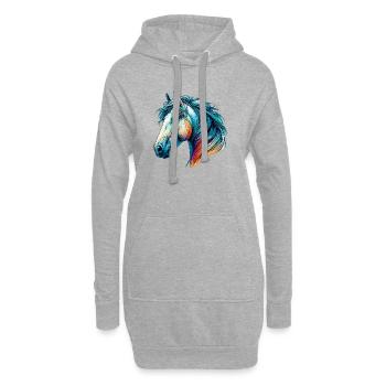 Cheval - Sweat-shirt à capuche long Femme - gris chiné - Devant