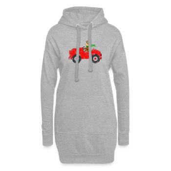 Auto mit Fahrer - Hoodie-Kleid - Grau meliert - Vorne
