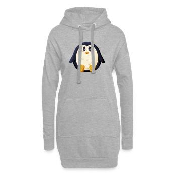 Pingouin potelé - Sweat-shirt à capuche long Femme - gris chiné - Devant