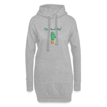 cactus doux avec le dicton Can’t touch this - Sweat-shirt à capuche long Femme - gris chiné - Devant