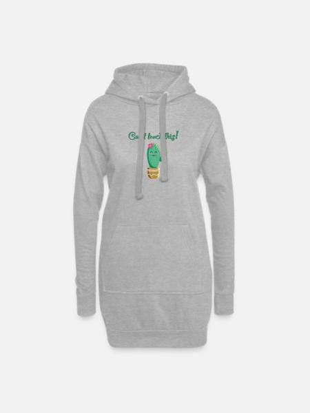 süßer Kaktus mit Spruch Can‘t touch this - Hoodie-Kleid - Grau meliert