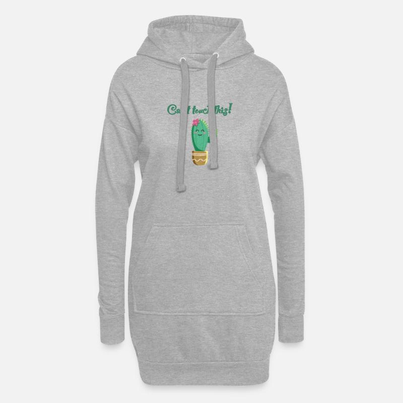 süßer Kaktus mit Spruch Can‘t touch this - Hoodie-Kleid - Grau meliert