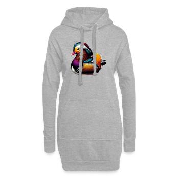 Canard mandarin - Sweat-shirt à capuche long Femme - gris chiné - Devant