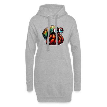 Bernard-l'ermite - Sweat-shirt à capuche long Femme - gris chiné - Devant