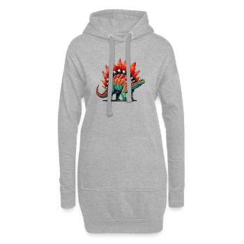 Dinosaurier - Hoodie-Kleid - Grau meliert - Vorne