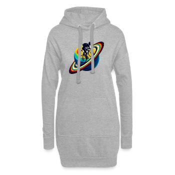 Cycliste sur Saturne - Sweat-shirt à capuche long Femme - gris chiné - Devant