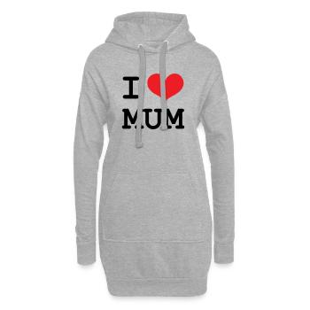 J'aime ma maman - Fête des Mères - Sweat-shirt à capuche long Femme - gris chiné - Devant