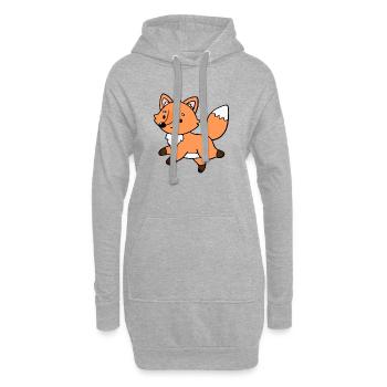 Renards Renards - Sweat-shirt à capuche long Femme - gris chiné - Devant