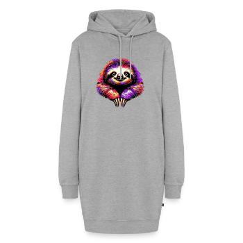 Faultier - Hoodie-Kleid - Grau meliert - Vorne