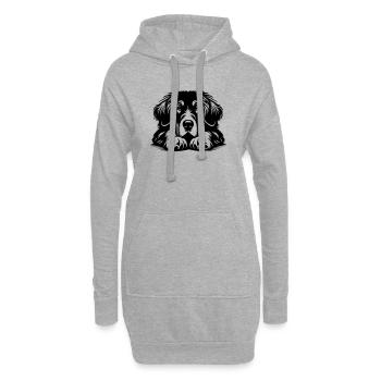 Tibet Dogge Kopf mit Pfoten - Hoodie-Kleid - Grau meliert - Vorne