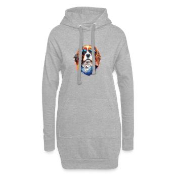 Cavalier Kings Charles Spaniel with Sunglasses - Hoodie Dress - heather grey - Front