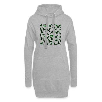 Goth muster, Kolkraben, animal prints - Hoodie-Kleid - Grau meliert - Vorne