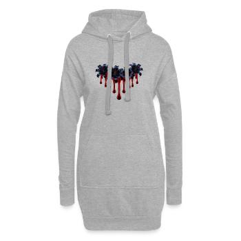 lilien mit Bluttropfen, closing, geschenkidee Frau - Hoodie-Kleid - Grau meliert - Vorne