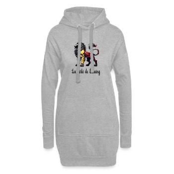 Motif du drapeau du lion de Seraing - Sweat-shirt à capuche long Femme - gris chiné - Devant