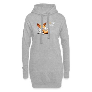 Fuchs Mit Hase Freundschaft Spruch - Hoodie-Kleid - Grau meliert - Vorne