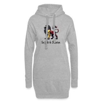 Motif du drapeau lion de Mouscron - Sweat-shirt à capuche long Femme - gris chiné - Devant
