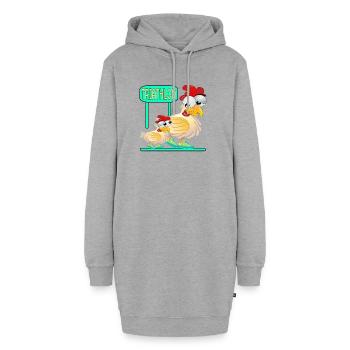 TRIATHLON LAUFEN - GEFLÜGEL HUHN - Hoodie-Kleid - Grau meliert - Vorne