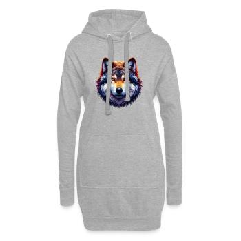 Loup - Sweat-shirt à capuche long Femme - gris chiné - Devant