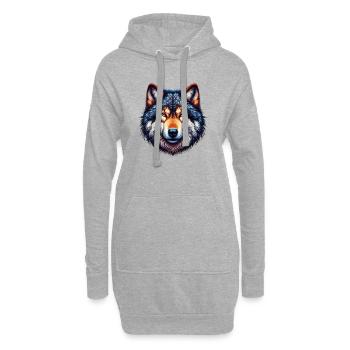 Loup - Sweat-shirt à capuche long Femme - gris chiné - Devant